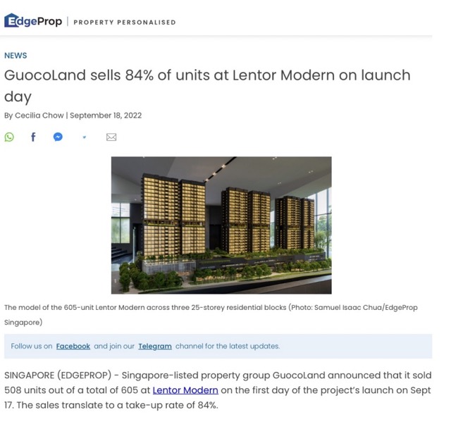 GuocoLand Past sold project