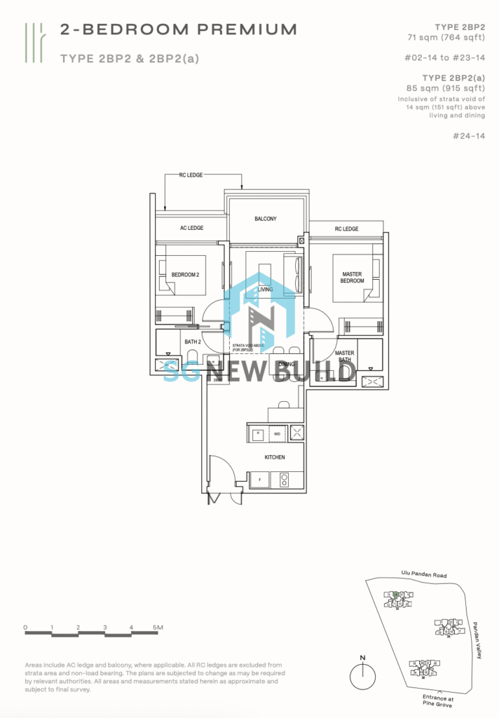 Pinetree Hill Floor Plan 2 Bedroom Premium 2BP2