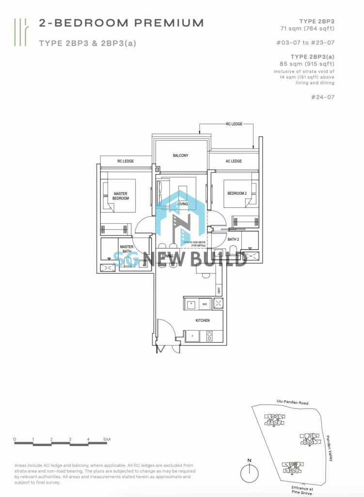 Pinetree Hill Floor Plan 2 Bedroom Premium 2BP3