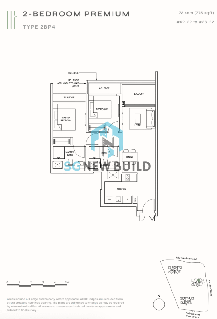 Pinetree Hill Floor Plan 2 Bedroom Premium 2BP4