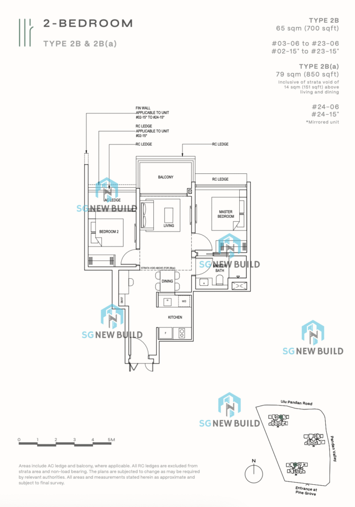 Pinetree Hill Floor Plan 2 Bedroom Type 2B