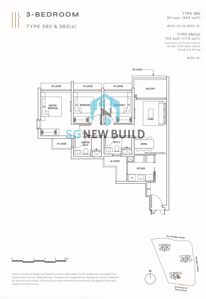 Pinetree Hill Floor Plan 3 Bedroom 3B2