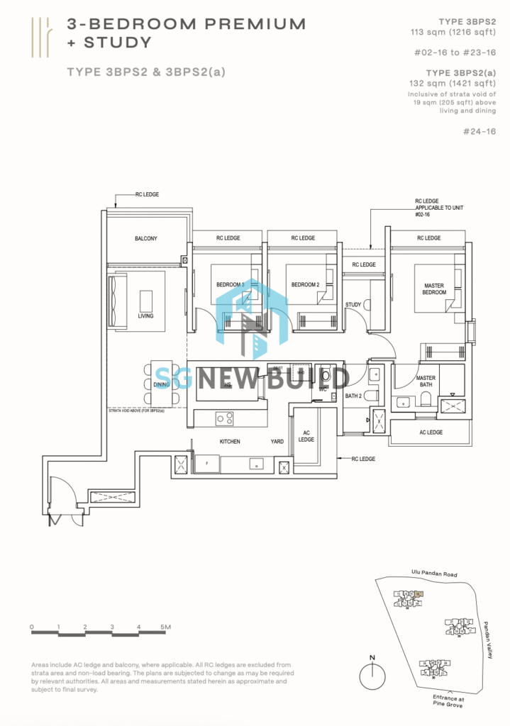 Pinetree Hill Floor Plan 3 Bedroom Premium + Study 3BPS2