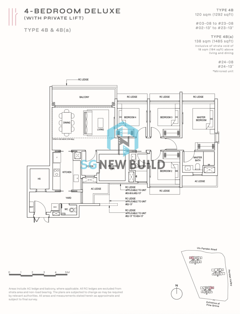 Pinetree Hill Floor Plan 4 Bedroom Deluxe (PL) 4B