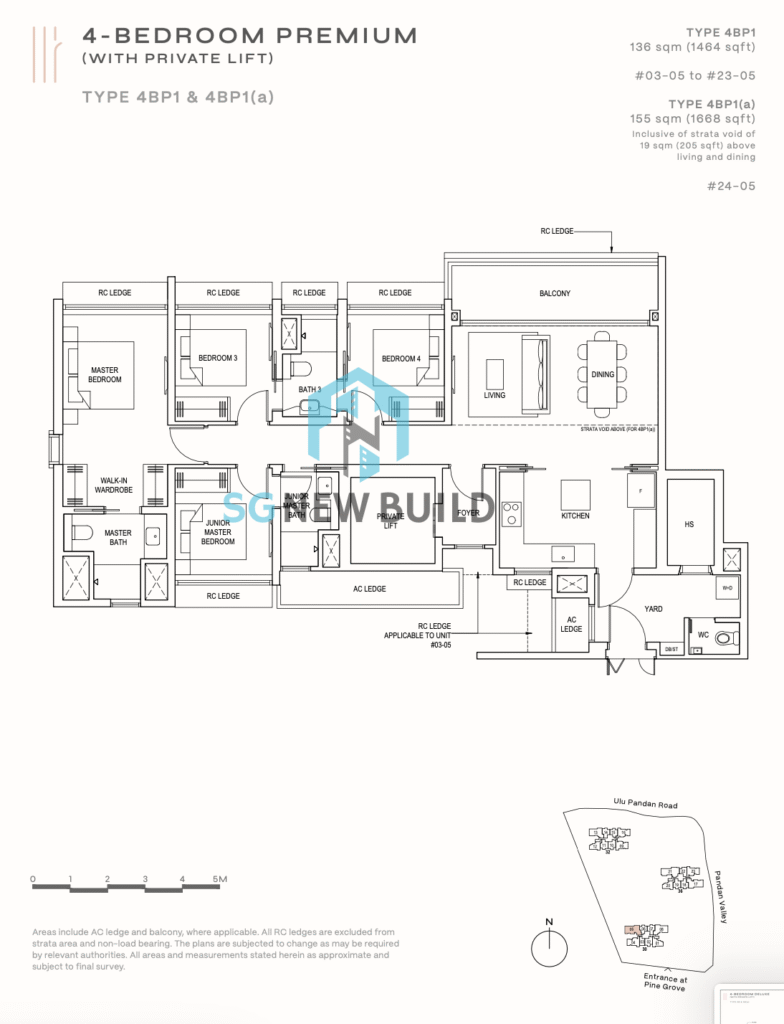 Pinetree Hill Floor Plan 4 Bedroom Premium (PL) 4BP1