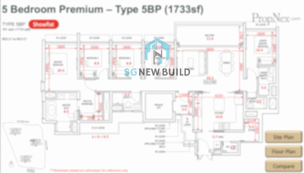 Pinetree Hill Floor Plan 5 Bedroom Premium (PL) 5BP (With measurement)
