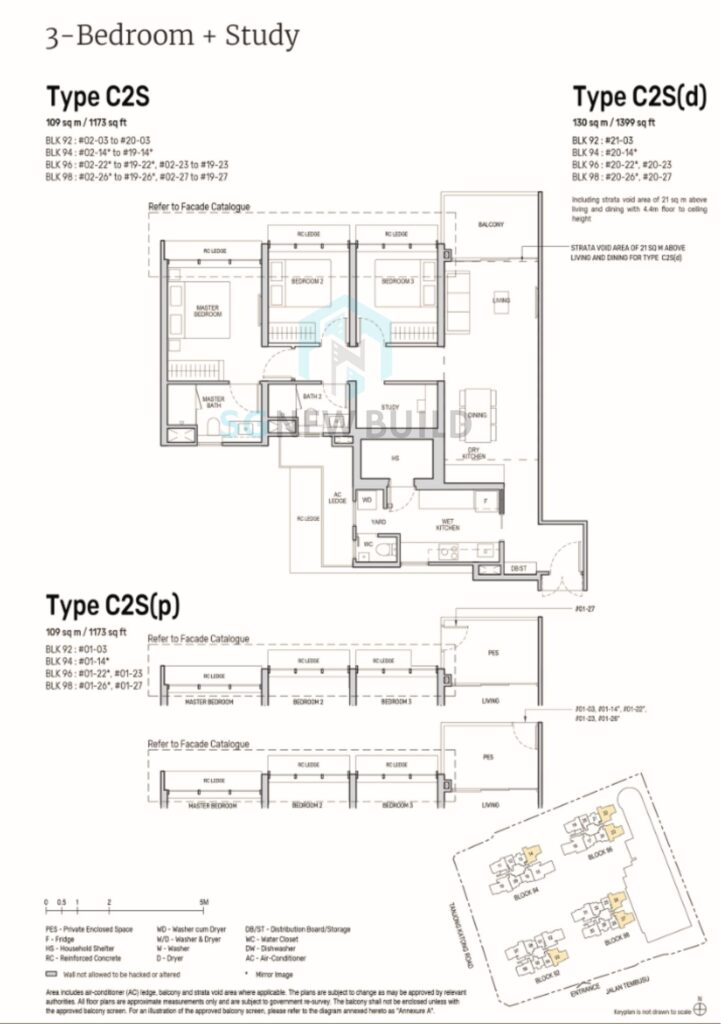 Tembusu Grand Floor Plan 3+Study